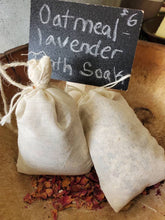 Load image into Gallery viewer, Oatmeal Lavender Chamomile Rose Bathe Soak Sachet