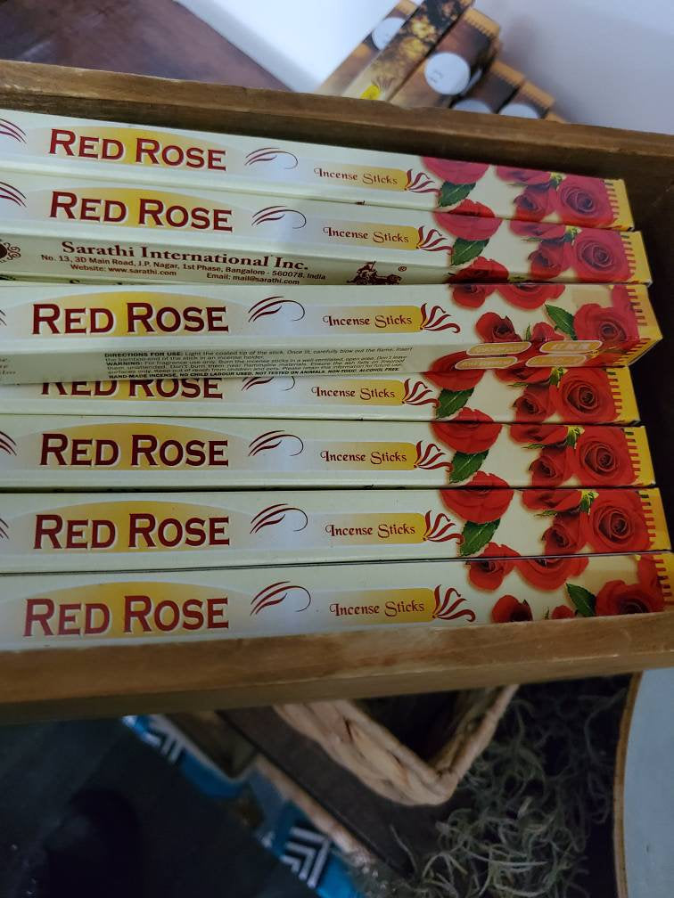 Ancient Blends Red Rose Incense (Tulsasi Sm Pk)